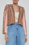 L Agence L'agence Deco Beaded Crop Jacket