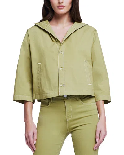 L Agence L'agence Devi Hood Swing Coat In Green