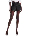 L Agence L'agence Dionne Faux Leather High Waisted Shorts In Black