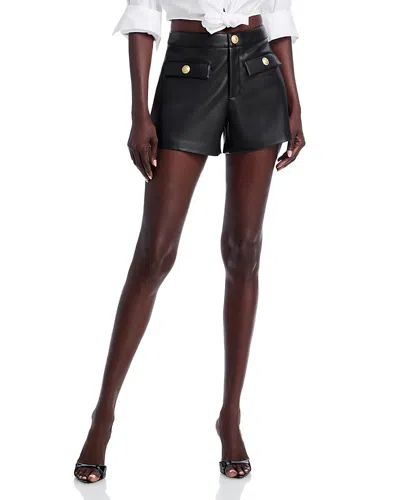 L AGENCE L'AGENCE DIONNE FAUX LEATHER HIGH WAISTED SHORTS
