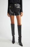 L Agence L'agence Dionne Faux Leather High Waisted Shorts In Black