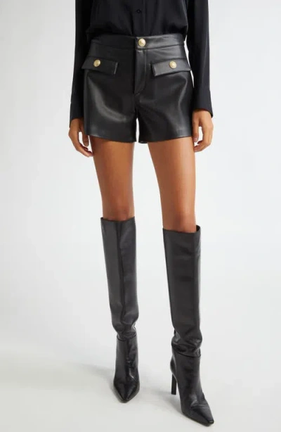 L Agence L'agence Dionne Faux Leather High Waisted Shorts In Black