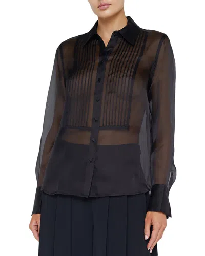 L Agence L'agence Divya Pintuck Silk Shirt