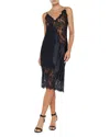 L'agence Diya Silk Lace Slip Dress In Black