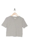 L Agence L'agence Donna Crewneck Crop T-shirt In Heather Grey