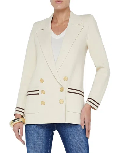 L Agence L'agence Eileen Boyfriend Knit Blazer In Neutral