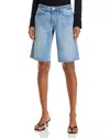 L Agence Elise Denim Bermuda Short In Zion
