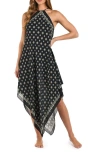 L'agence Elise Southwestern Halter Midi Dress Black In Black