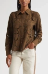 L'agence Ellery Eyelet Blouse In Brown
