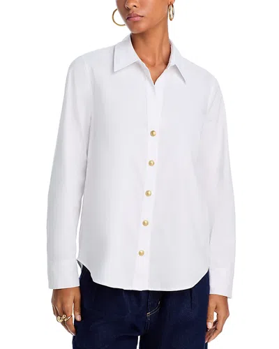 L Agence Ellery Long Sleeve Shirt In White Gold In White/gold