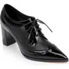 L'agence Elodie Leather Oxford Pump In Black Leather
