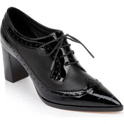 L'agence Elodie Leather Oxford Pump In Black Leather