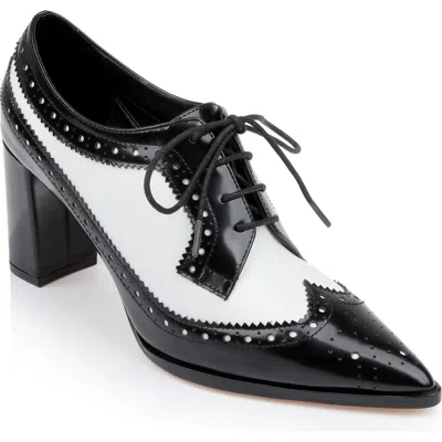 L'agence Elodie Leather Oxford Pump In Black/white