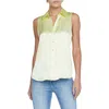L'agence Emmy Sleeveless Silk Blouse In Yellow Sorbet
