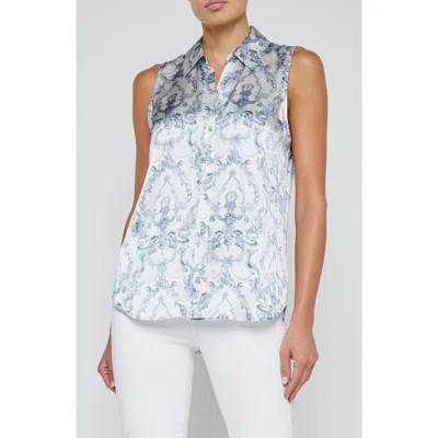 L AGENCE L'AGENCE EMMY SLEEVELESS SILK SHIRT
