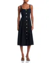 L Agence Esmeralda Button-front Midi Dress In Black