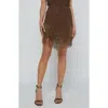 L Agence Eulla Embellished Mini Skirt In Brown
