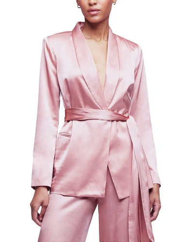L Agence L'agence Everly Silk Blazer In Pink