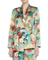 L'agence Everly Wrap Shawl Silk Blazer