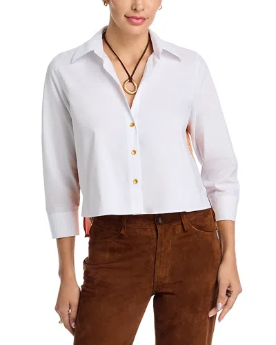 L Agence L'agence Fawn Vintage Travel Print Shirt In White