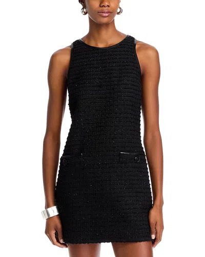 L Agence L'agence Florian Metallic Shift Minidress In Black/black Rose