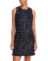 L Agence Florian Shift Dress In Midnight Plaid In Midnight Mustard