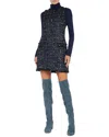 L Agence L'agence Florian Tweed Shift Dress In Blue
