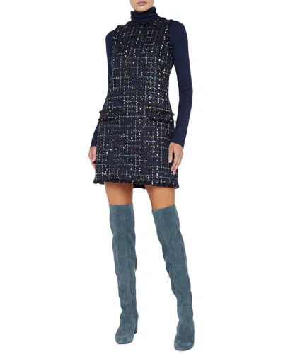 L Agence L'agence Florian Tweed Shift Dress In Blue