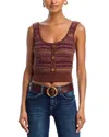 L Agence L'agence Galene Mixed Stitch Tank Top In Burgundy