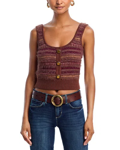L Agence L'agence Galene Mixed Stitch Tank Top In Burgundy