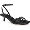 L Agence L'agence Genette Ankle Strap Kitten Heel Sandal In Gold Lizard Leather