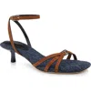L Agence L'agence Genette Ankle Strap Kitten Heel Sandal In Buckskin Suede