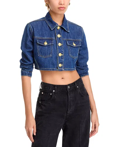 L Agence Genevie Cropped Denim Jacket In Conway