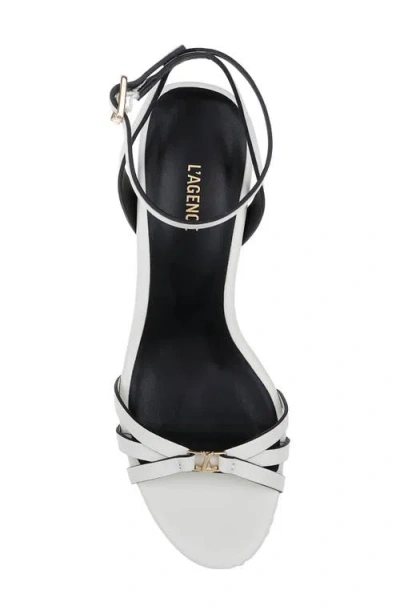L Agence L'agence Genevra Ankle Strap Platform Sandal In Ivory Leather