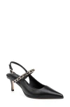 L'agence Georgine Slingback Pointed Toe Mary Jane Pump In Black