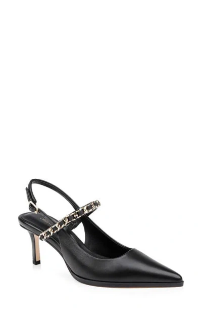 L Agence L'agence Georgine Slingback Pointed Toe Mary Jane Pump In Black Leather