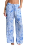 L'agence Geraldine Denim Swim Cover-up Pants In Blue