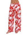 L Agence L'agence Geraldine Ikebana Floral Wide Leg Pants Swim Cover-up In Rouge