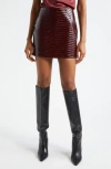 L'agence Gerard Croc Mini Skirt Dark Port Croc In Dark Port Croc
