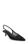 L Agence L'agence Graland Pointed Toe Slingback Pump In Black Mesh
