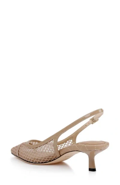 L Agence L'agence Graland Pointed Toe Slingback Pump In Cappuccino Mesh