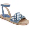 L Agence Aloise Denim Slide Sandal In Light Denim