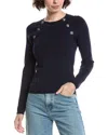 L'agence Gretchen Button Pullover Midnight/nickel In Blue
