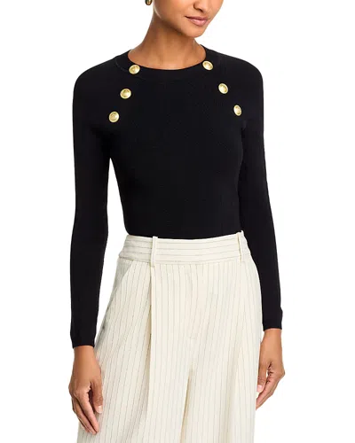 L Agence Gretchen Crewneck Pullover In Black/gold