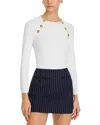 L Agence Gretchen Crewneck Pullover In White/gold