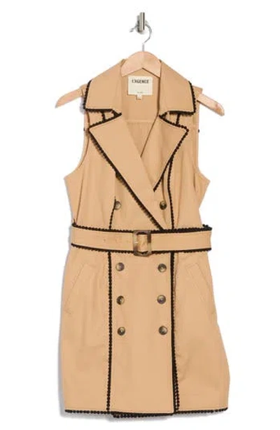 L'agence Hale Trench Minidress In Brown