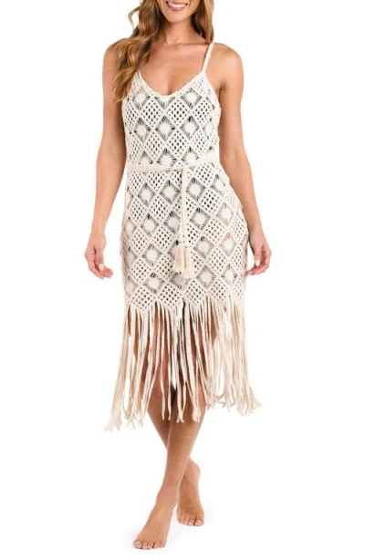 L Agence L'agence Haleigh Diamond Crocheted Cover-up Dress In Brown