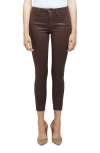 L Agence L'agence High Waist Crop Jeans In Cocoa Coated