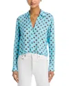 L Agence Holly Blouse In Blue