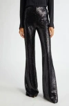 L Agence L'agence Honor Sequin Flare Leg Pants In Black
